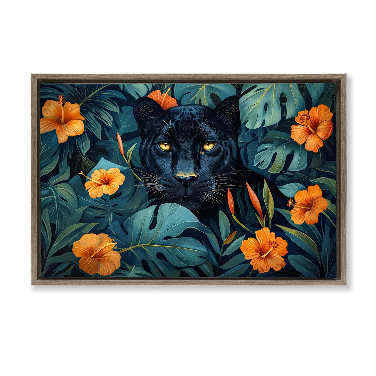 Stupell Industries Hiding Panther's Paradise Floating Frame, design by Ray Powers